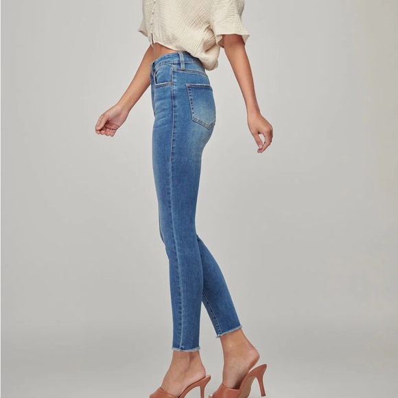 NATURE DENIM Diane High Rise Ankle Skinny Denim Jeans Raw Hem Size 25 NEW - Picture 14 of 16